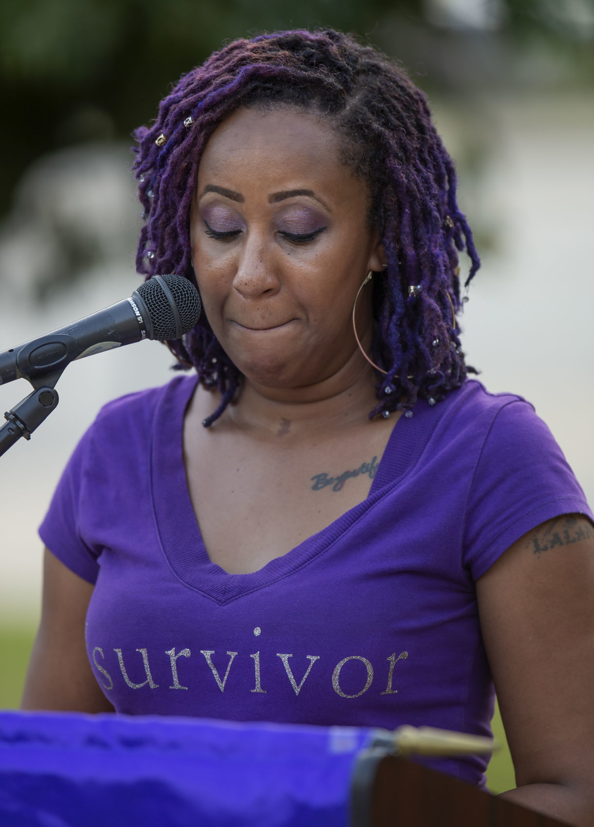 Purple Tree lighting focuses on domestic violence